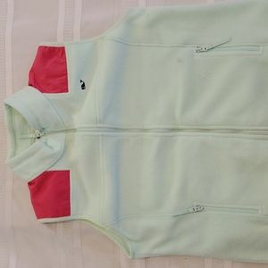 VINEYARD VINES | KIDS MINT GREEN PINK FLEECE VEST SIZE LARGE